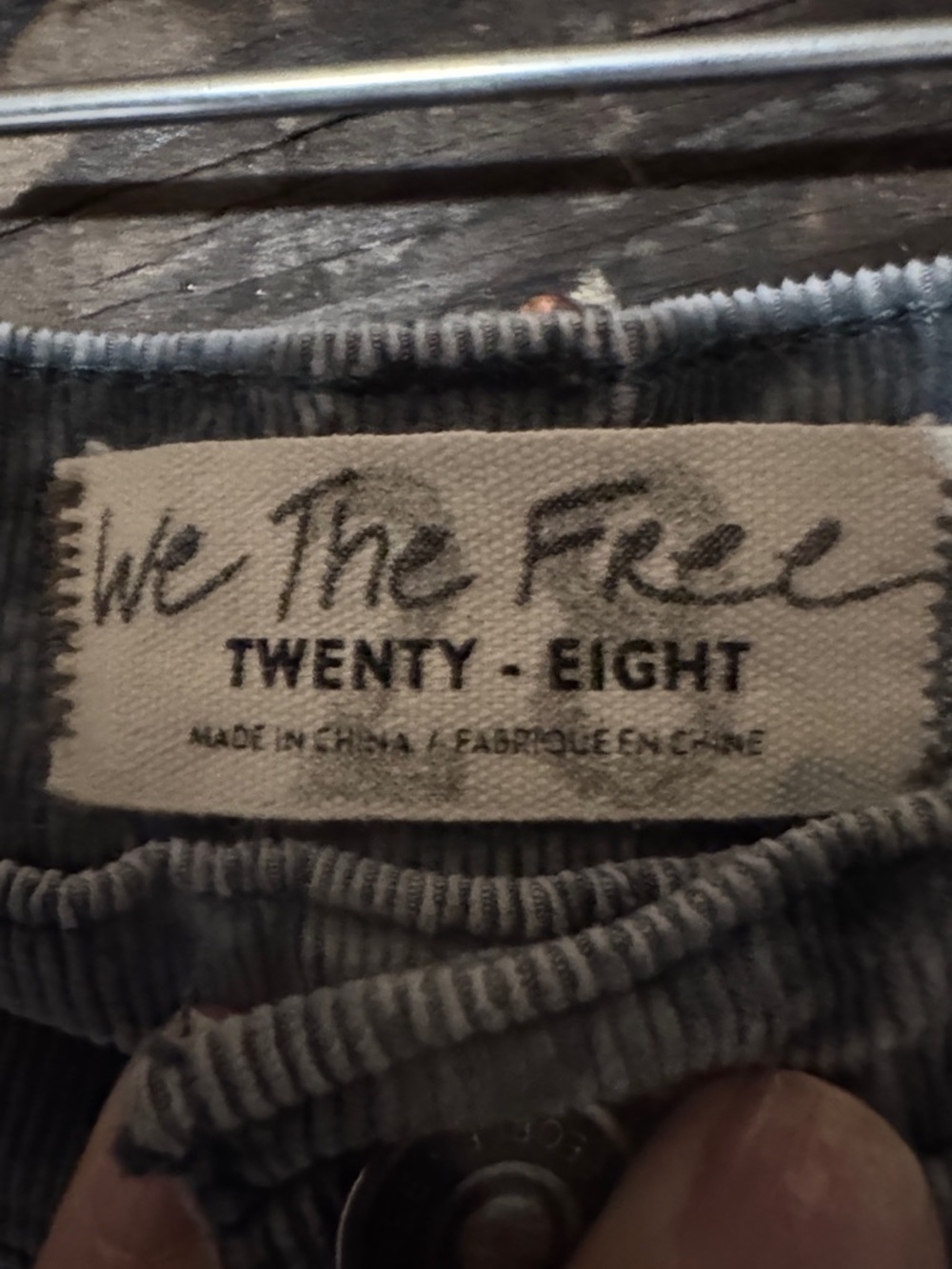 We The Free Green Corduroy Pants with Button Detail - Picture 2 of 7